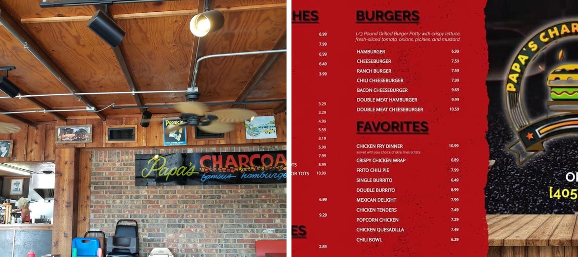 Papa's Charcoal Grille Menu